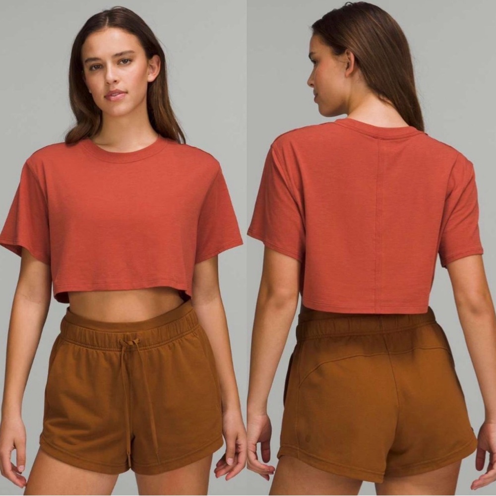 Lululemon All Yours burnt red Crop Tee